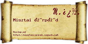 Misztai Árpád névjegykártya